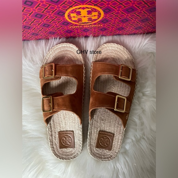 Tory Burch Two band Flat Espadrilles slides - Picture 5 of 6